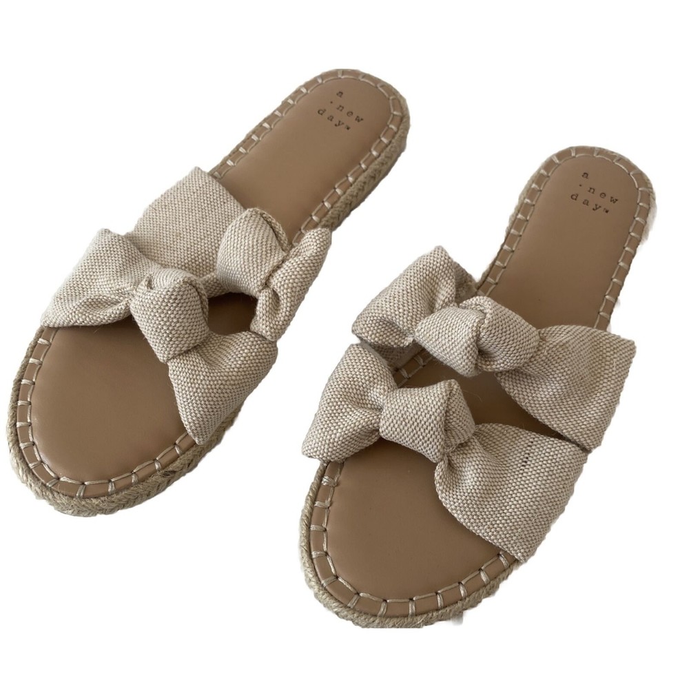 A New Day Women's Miriam Double Knotted Espadrille Slide Sandals Size 8.5